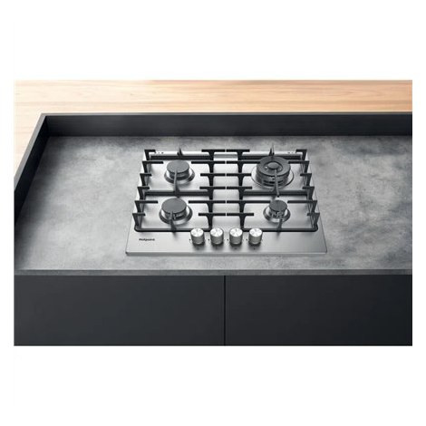 Hotpoint | PPH 60G DF/IX | Hob | Gas | Number of burners/cooking zones 4 | Rotary knobs | Stainless steel - 4